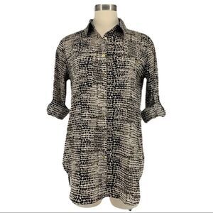 CALVIN KLEIN Snakeskin Button Down Blouse